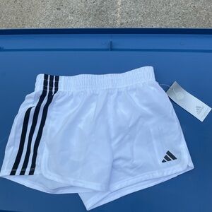 Kids Brand new  Adidas White Athletic Shorts with Black Stripes girls
